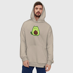 Толстовка-худи оверсайз Avo cat o подмигивает, цвет: миндальный — фото 2