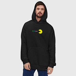Толстовка-худи оверсайз Pac - man Для пары, цвет: черный — фото 2