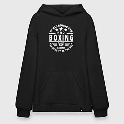 Толстовка-худи оверсайз PRO BOXING, цвет: черный