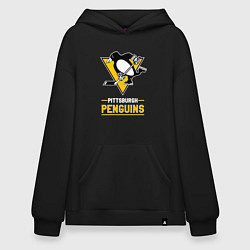 Толстовка-худи оверсайз Питтсбург Пингвинз , Pittsburgh Penguins, цвет: черный