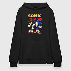 Толстовка-худи оверсайз ЕЖ СОНИК SONIC THE HEDGEHOG, цвет: черный