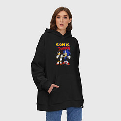 Толстовка-худи оверсайз ЕЖ СОНИК SONIC THE HEDGEHOG, цвет: черный — фото 2