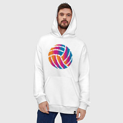 Толстовка-худи оверсайз Ball Volleyball, цвет: белый — фото 2