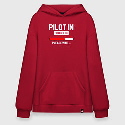 Толстовка-худи оверсайз Pilot In Progress, цвет: красный