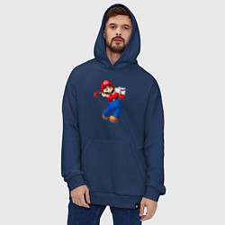 Толстовка-худи оверсайз Марио - крутейший гольфист Super Mario, цвет: тёмно-синий — фото 2