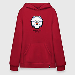Толстовка-худи оверсайз Самоед Team, цвет: красный
