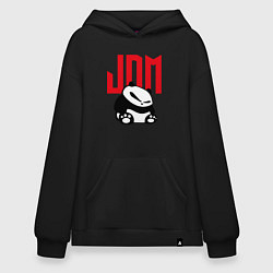 Толстовка-худи оверсайз JDM Panda Japan Симпатяга, цвет: черный