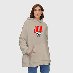 Толстовка-худи оверсайз JDM Kitten-Zombie Japan, цвет: миндальный — фото 2
