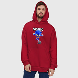 Толстовка-худи оверсайз Sonic the Hedgehog 2022, цвет: красный — фото 2