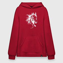 Толстовка-худи оверсайз Лошадиная голова, цвет: красный
