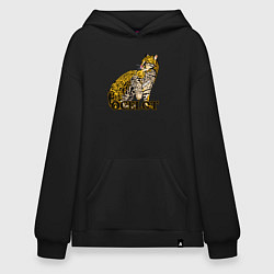 Толстовка-худи оверсайз Оцелот, цвет: черный