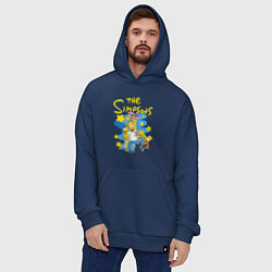 Толстовка-худи оверсайз The SimpsonsСемейка Симпсонов, цвет: тёмно-синий — фото 2