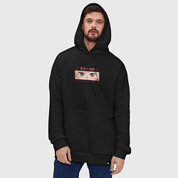Толстовка-худи оверсайз Марин Китагава глаза, цвет: черный — фото 2
