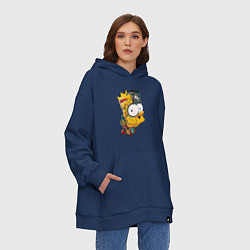 Толстовка-худи оверсайз Cyber-Bart - Simpsons family, цвет: тёмно-синий — фото 2