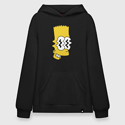 Толстовка-худи оверсайз Bart Simpson - glitch, цвет: черный