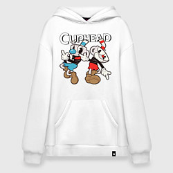Толстовка-худи оверсайз Cuphead - Mugman, цвет: белый