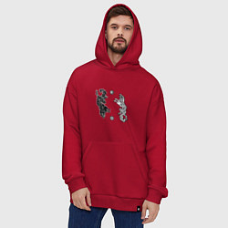 Толстовка-худи оверсайз Охотники Хати и Сколль, цвет: красный — фото 2