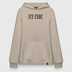 Толстовка-худи оверсайз Ice Cube - logo, цвет: миндальный