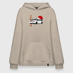 Толстовка-худи оверсайз Nissan Silvia S14 Sr20 Japan Car, цвет: миндальный