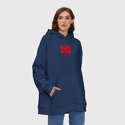 Толстовка-худи оверсайз Bones logo, цвет: тёмно-синий — фото 2