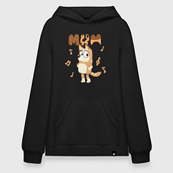Толстовка-худи оверсайз Doggy Mom, цвет: черный