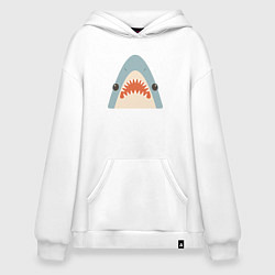 Толстовка-худи оверсайз Милая маленькая акула, цвет: белый