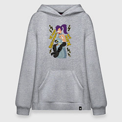 Толстовка-худи оверсайз Benders brains, цвет: меланж