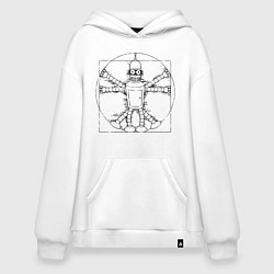 Толстовка-худи оверсайз Vitruvian Bender, цвет: белый