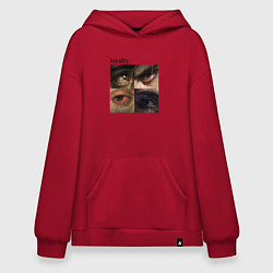 Толстовка-худи оверсайз Искусство и глаза, цвет: красный
