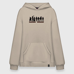 Толстовка-худи оверсайз Герои кино-ужасов, цвет: миндальный
