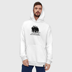 Толстовка-худи оверсайз У моей пьющей команды проблемы с хоккеем, цвет: белый — фото 2