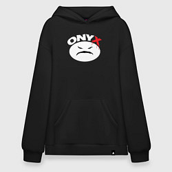 Толстовка-худи оверсайз Onyx logo white, цвет: черный