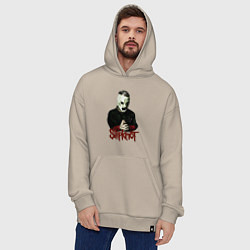 Толстовка-худи оверсайз Slipknot mask, цвет: миндальный — фото 2