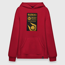 Толстовка-худи оверсайз Контроль заражения, цвет: красный