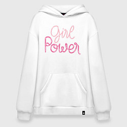 Толстовка-худи оверсайз Pink - girl Power, цвет: белый