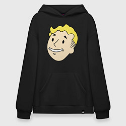 Толстовка-худи оверсайз Vault boy head, цвет: черный