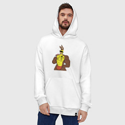 Толстовка-худи оверсайз Homer Simpson - mighty rabbit, цвет: белый — фото 2