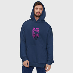 Толстовка-худи оверсайз Hooligan skull, цвет: тёмно-синий — фото 2