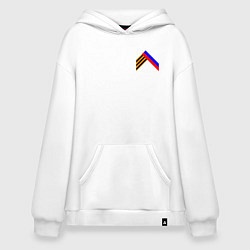Толстовка-худи оверсайз Триколор георгиевская лента, цвет: белый