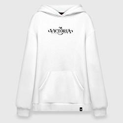 Толстовка-худи оверсайз Victoria 3 logo, цвет: белый