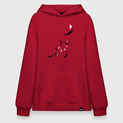 Толстовка-худи оверсайз Хитрая лисица, цвет: красный