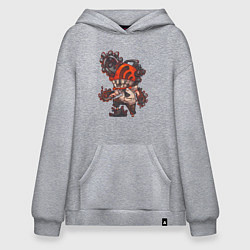 Толстовка-худи оверсайз Чиби Дэндзи v2, цвет: меланж