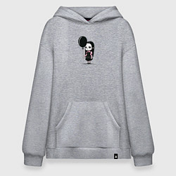 Толстовка-худи оверсайз Мрачная девочка, цвет: меланж