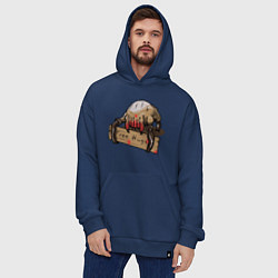 Толстовка-худи оверсайз Hugs from crab, цвет: тёмно-синий — фото 2