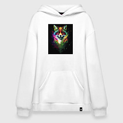 Толстовка-худи оверсайз Colorful Fox, цвет: белый