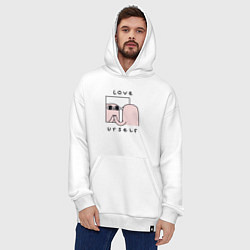 Толстовка-худи оверсайз Ketnipz - love urself, цвет: белый — фото 2