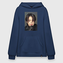Толстовка-худи оверсайз Handsome Jimin, цвет: тёмно-синий