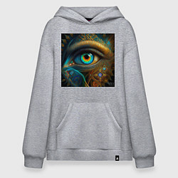 Толстовка-худи оверсайз Глаз индейца, цвет: меланж