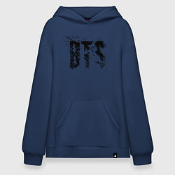 Толстовка-худи оверсайз BTS logo, цвет: тёмно-синий