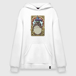 Толстовка-худи оверсайз Totoro card, цвет: белый